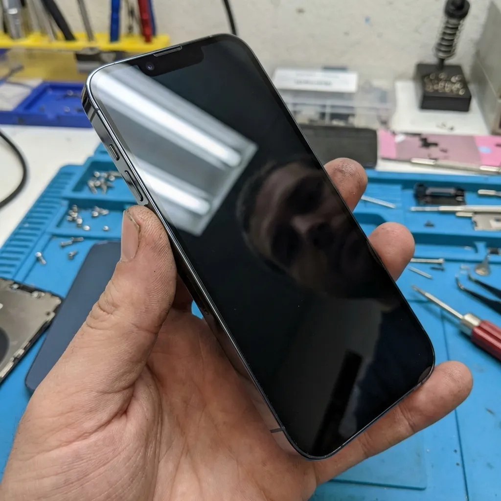iPhone com tela nova após reparo